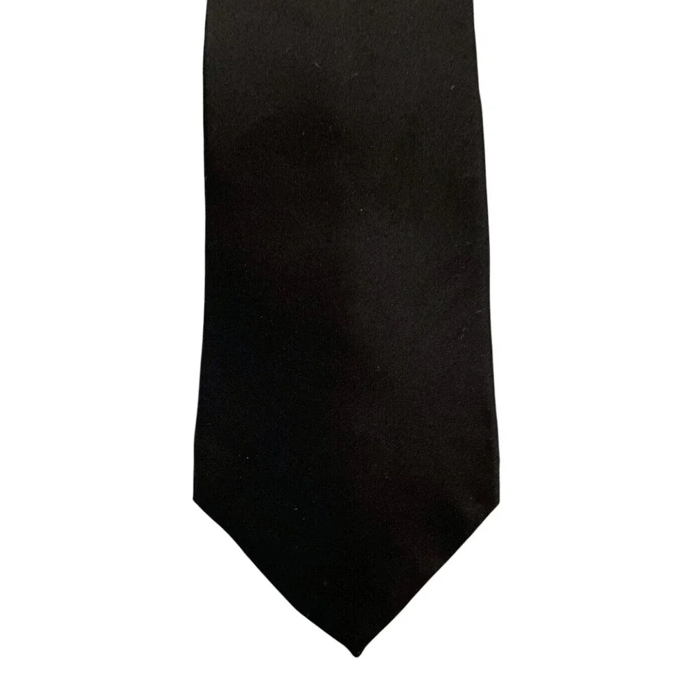 Vintage Savile Row Men's Classic Neck Tie Black 100% Imported Silk Made In Spain